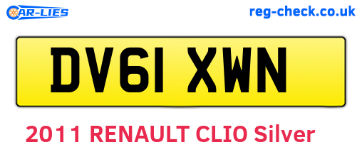 DV61XWN are the vehicle registration plates.