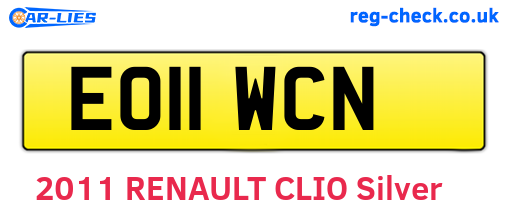 EO11WCN are the vehicle registration plates.