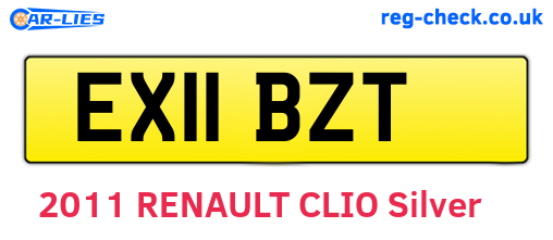 EX11BZT are the vehicle registration plates.