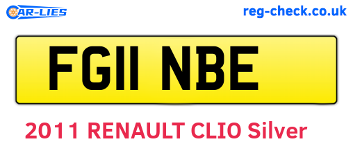 FG11NBE are the vehicle registration plates.