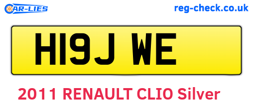 H19JWE are the vehicle registration plates.