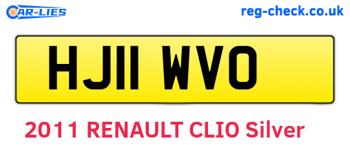 HJ11WVO are the vehicle registration plates.