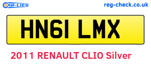 HN61LMX are the vehicle registration plates.