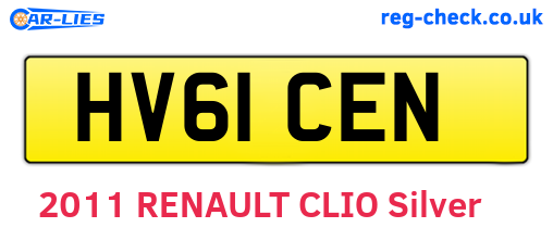 HV61CEN are the vehicle registration plates.
