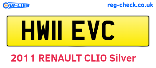 HW11EVC are the vehicle registration plates.