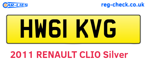 HW61KVG are the vehicle registration plates.
