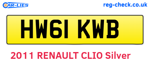HW61KWB are the vehicle registration plates.