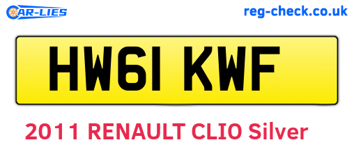 HW61KWF are the vehicle registration plates.