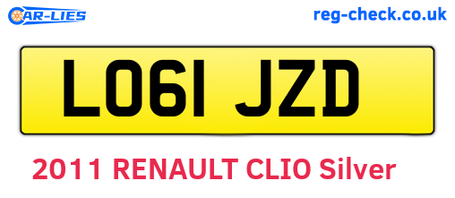 LO61JZD are the vehicle registration plates.