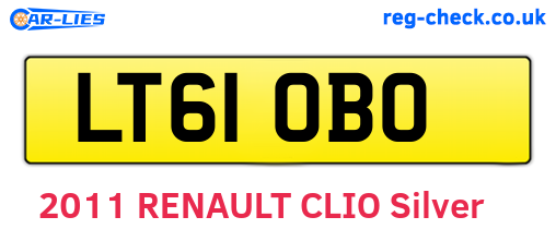 LT61OBO are the vehicle registration plates.