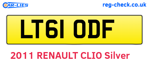 LT61ODF are the vehicle registration plates.