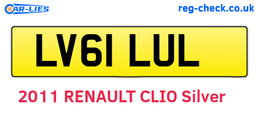 LV61LUL are the vehicle registration plates.
