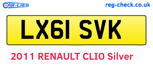 LX61SVK are the vehicle registration plates.