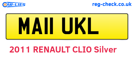 MA11UKL are the vehicle registration plates.