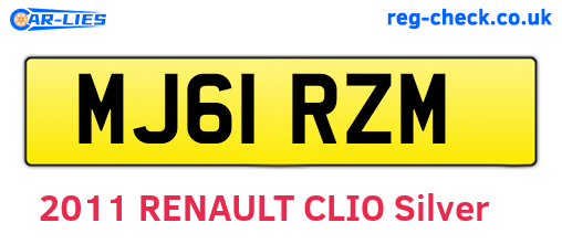 MJ61RZM are the vehicle registration plates.