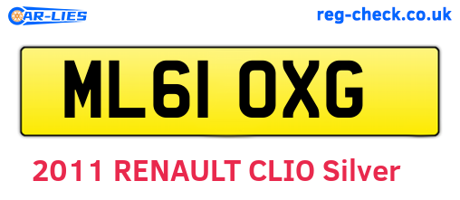 ML61OXG are the vehicle registration plates.