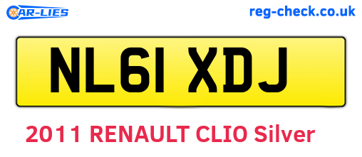 NL61XDJ are the vehicle registration plates.