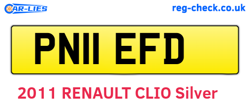 PN11EFD are the vehicle registration plates.