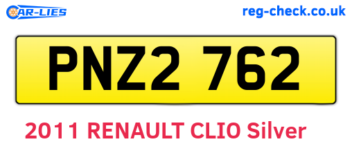 PNZ2762 are the vehicle registration plates.