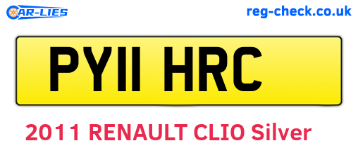 PY11HRC are the vehicle registration plates.