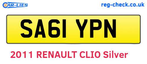 SA61YPN are the vehicle registration plates.