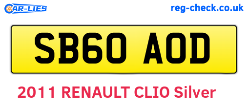 SB60AOD are the vehicle registration plates.