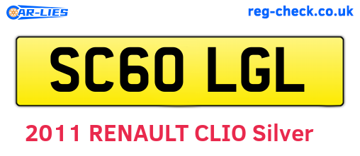 SC60LGL are the vehicle registration plates.