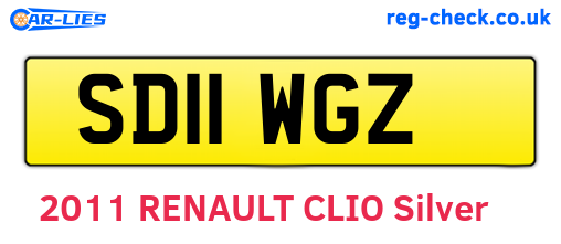 SD11WGZ are the vehicle registration plates.