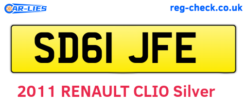 SD61JFE are the vehicle registration plates.