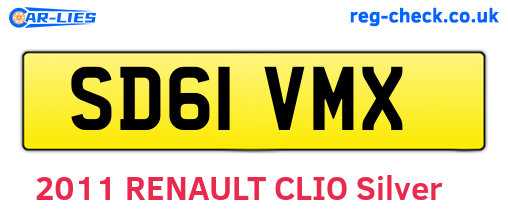 SD61VMX are the vehicle registration plates.