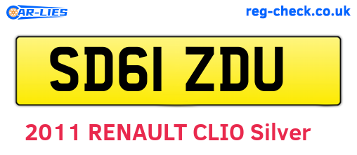 SD61ZDU are the vehicle registration plates.