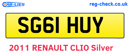 SG61HUY are the vehicle registration plates.