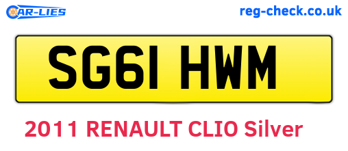 SG61HWM are the vehicle registration plates.