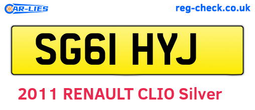 SG61HYJ are the vehicle registration plates.