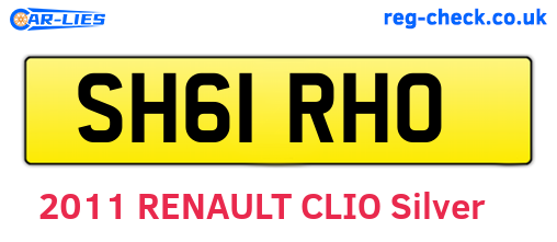 SH61RHO are the vehicle registration plates.