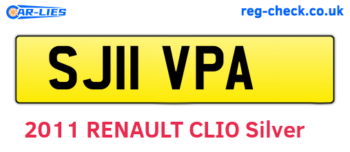 SJ11VPA are the vehicle registration plates.