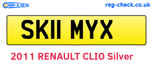 SK11MYX are the vehicle registration plates.