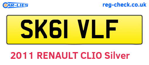 SK61VLF are the vehicle registration plates.