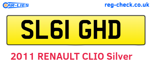 SL61GHD are the vehicle registration plates.