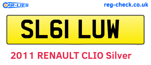 SL61LUW are the vehicle registration plates.