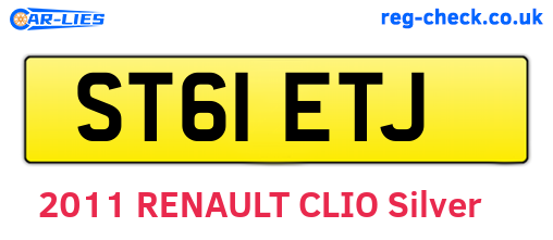 ST61ETJ are the vehicle registration plates.