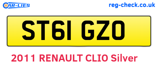ST61GZO are the vehicle registration plates.