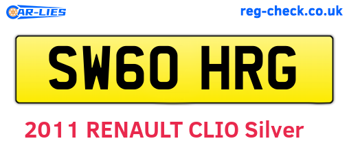 SW60HRG are the vehicle registration plates.