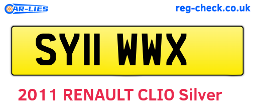 SY11WWX are the vehicle registration plates.