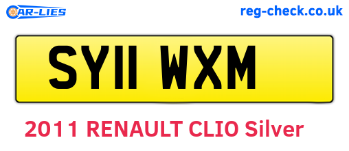 SY11WXM are the vehicle registration plates.