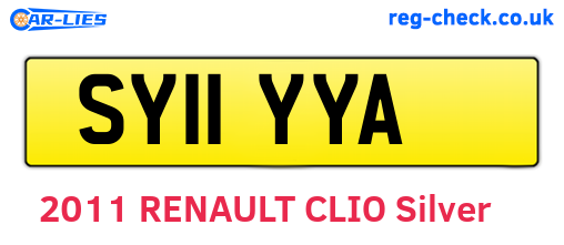 SY11YYA are the vehicle registration plates.