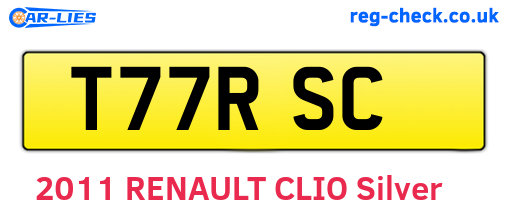 T77RSC are the vehicle registration plates.