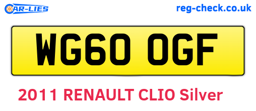 WG60OGF are the vehicle registration plates.