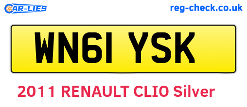 WN61YSK are the vehicle registration plates.