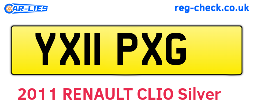 YX11PXG are the vehicle registration plates.